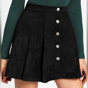 Black suede skirt
